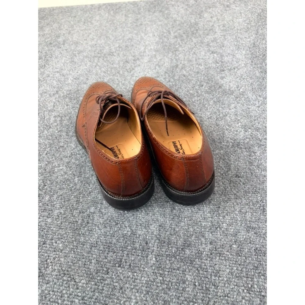 Johnston & Murphy Mens Wingtip  Brown Oxford Dress Shoes 15-4630 Size 9 1/2 M